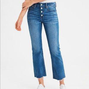 AEO high waisted cropped flare jeans